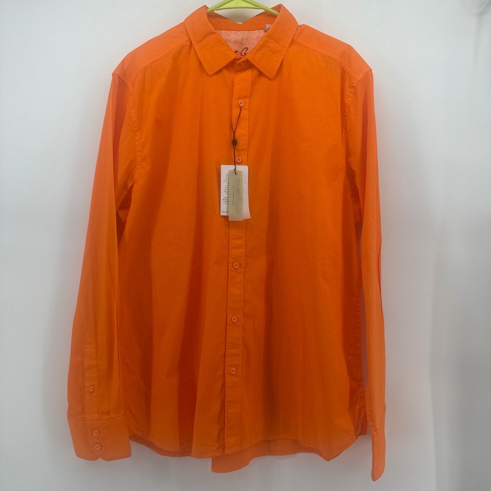 Robert Graham Seaworthy Button Down Shirt Mens XL Orange Classic Fit RS221051CF - Picture 8 of 16